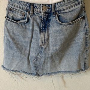 Zara Denim Distressed Skirt